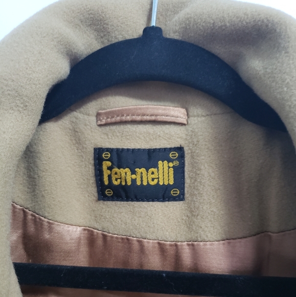 VINTAGE FENNLLI Brown Wool & Cashmere Belted Long Coat - Picture 9 of 16